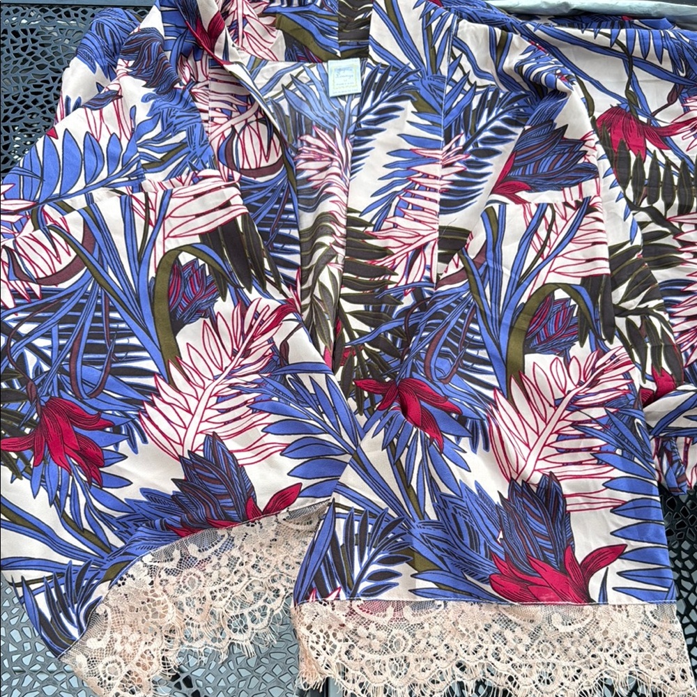 Tropical Print kimono wrap